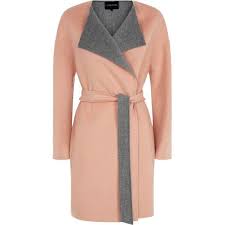 Jaeger Double Faced Waterfall Coat Pink Grey Waterfall Coat Fashion Pink Wool Coat