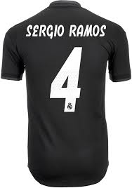 The monochrome real madrid crest is 3d printed on the chest. Adidas Sergio Ramos Real Madrid Away Authentic Jersey 2018 19 Soccerpro