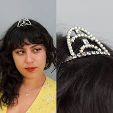 Vintage 1980s Single Tier Rhinestone & Faux Pearl Tiara, Vintage Scalloped  Pearls, 80s Rhinestone Tiara, Vintage Bridal Crown, Bridal Tiara