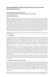 Learn how job interviews work, the key types of interview, and how to show you've got the right stuff. Pdf Developing Reflective Skills Of Student Teachers In The Virtual Learning Environment