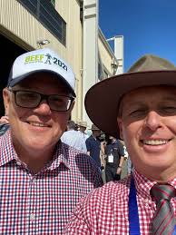 Look who our Principal Mr Andrew Wheaton bumped into today! Mr Wheaton took  the opportunity for an unscheduled photo opportunity with Australian Prime  Minister Scott Morrison at Beef21 in Rockhampton. The School