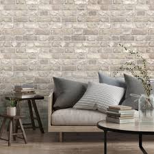 Battersea Brick Wall Effect Wallpaper Neutral In 2020 Brick Wallpaper Interior Brick Wall Living Room Brick Wallpaper Dining Room