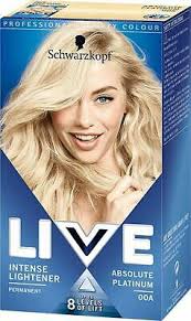 If you have any dye in your hair or your hair is darker naturally then it will take a few visits before you are properly blonde. Schwarzkopf Live Intense Lightener 00a Absolute Platinum Hair Dye Blonde Ebay