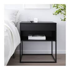 Vikhammer Nightstand Black 23 5 8x15 3 8 2020 Table De Chevet Ikea Deco Chambre Noire Chambre A Coucher Noire