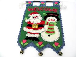 Vintage Christmas Wall Hanging Handmade Bucilla Christmas Etsy Christmas Wall Hangings Handmade Christmas Vintage Christmas