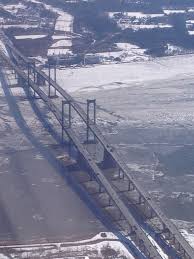 What kind of steel is the delaware memorial bridge made of? Ice In The Delaware River Delaware Memorial Bridge Jewel Of The Seas Places To Visit Delaware River
