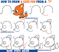 How To Draw A Cute Cartoon Fox From A Question Mark Kawaii Chibi Easy Step By Step Drawing Tutorial For Kids How To Draw Step By Step Drawing Tutorials Okay, who's ready to learn how to draw a cute little cartoon kitty cat?