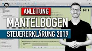 Beide varianten — also das abholen der steuerformulare beim finanzamt oder das ausdrucken. Mantelbogen Steuererklarung 2019 Elster Ausfullen Steuererklarung 2019 Selber Machen Tutorial 2020 Youtube