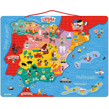 Las regiones y las ciudades de la lista, con marcada en los centros. Puzzle Mapa De Espana Magnetico Kinuma Com