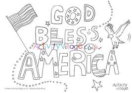 Be sure to see tha american history for kids coloring pages too. God Bless America Colouring Page
