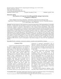 This indicates that csr disclosure development in malaysia are in the emerging stage. Pdf The Practices Of Corporate Social Responsibility Among Construction Companies In Malaysia