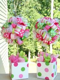 Ribbon Center Pieces Ribbon Topiary Party Decorations Crafts
