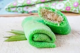 Dadar gulung is a traditional indonesian dessert consisting of a thin rice flour crêpe that is filled with grated coconut. Cara Membuat Unti Kelapa Isian Kue Tradisional Halaman All Kompas Com