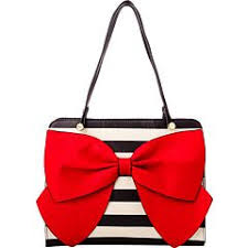 Black And White Striped Purse With Red Bow Betsey Johnson Bow Regard Large Bow Satchel Betsey Johnson Purses Betsey Johnson Bags Striped Handbag