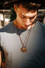 British Large Penny Skull Repousse Pendant Necklace