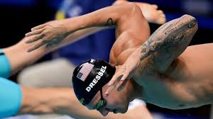 United states men's 4x100m freestyle relay team bowen becker, blake pieroni and caeleb dressel celebrate after winning the gold medal at the 2020 summer olympics on monday, july 26, 2021, in tokyo. Ink Or Swim Tattoos On Show At World Swimming Championships Cgtn