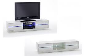 Meuble tv design laqué avec tiroirs etana. Meuble Tv Design Blanc Laque A Led Bleu Cbc Meubles