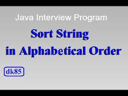 If the comparison is less than zero. Sort String In Alphabetical Order Java Program String Sorting Program In Java Youtube