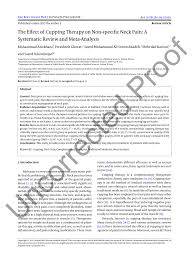 Pdf The Effect Of Cupping Therapy On Non Specific Neck Pain