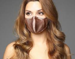 Handmade Satin Silk Fitted Face Mask With Nose Wire