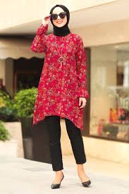 Nayla Collection Nayla Collection Cicek Desenli Bordo Tesettur Tunik 1120br Tesetturisland Com Tes Vintage Style Skirts Skirt Fashion Hijab Fashionista