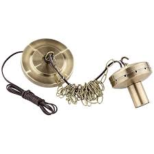 Pendant lights and ceiling fans that use downrods can be modified to hang straight from a sloped ceiling by installing a sloped ceiling adapter. Antique Brass Hardwired Diy Pendant Light Adapter 5t575 Lamps Plus