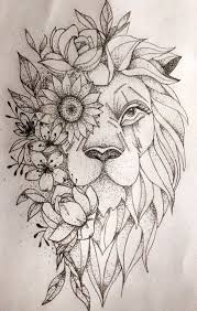 Tattoo Drawing Bloem Leeuw In 2020 Simple Lion Tattoo Lion Tattoo Lion Tattoo Design
