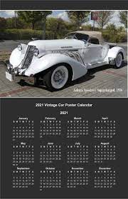 2021 Vintage Car Poster Calendar Vintage Cars Car Travel Calendar