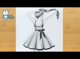 Cute hairstyles for short hair. Easy Way To Draw A Girl With Long Hair For Beginners Step By Step Pencil Sketch Youtube Girl Drawing Sketches Long Hair Girl Pencil Drawings Of Girls