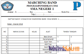 Cara pembuatan format absensi siswa ini sudah pernah admin bahas pada artikel sebelumnya membuat rekap kehadiran siswa otomatis excel. Contoh Format Absensi Ekskul Marching Band Tahun 2018 Soal Terbaru