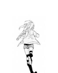 Image Via We Heart It Blackandwhite Mangagirl Run Anime Running Manga Drawing Manga Poses