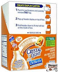 Peach Mango Green Tea Metabolism Crystal Light On The Go Sugar Free Drink Mix For Bottled Water Discountcoffee Com
