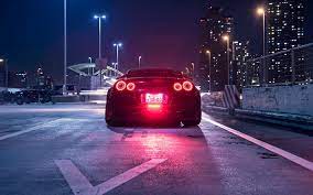 Download Wallpapers Nissan Gt R R35 Rear View Night Japan Tokyo Tuning Gt R Japanese Sports Cars Besthqwallpapers Com Jdm Wallpaper Gtr Nissan Gt