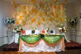 Head Table Decor Balloon Backdrop Ellas Banquet Hall Toronto Head Table Decor Balloon Backdrop Table Decorations