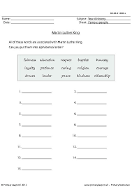 Rewrite each word pair in order by way of the alphabet. History Alphabetical Order Martin Luther King Worksheet Primaryleap Co Uk