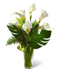 I think i made mine more peace lily looking! Always Adored Calla Lily Arrangement Sympathy And Funeral Flowers Same Day Delivery By A Local Florist