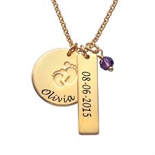 New Mom Jewelry Baby Feet Charm Necklace With Gold Plating Mynameise