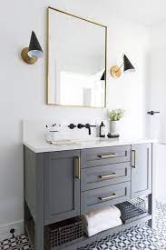 I'm so excited to finally be sharing another one of the there is a jack and jill bathroom between the gray and blue guest rooms. 12 Bathrooms With Gray Cabinets That Will Melt Your Stress Away Hunker In 2020 Guest Bathroom Small Modern Bathroom Vanity Trendy Bathroom