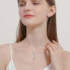 Compass Necklace LONAGO Mustard Seed Necklace 925 Sterling Silver Your Faith  Collier De Perles Femme