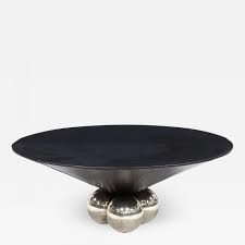The shagreen look softens the design for a more sophisticated guise that emanates classy afternoon coffee. Stanley Jay Friedman Leather And Chrome Coffee Table By Stanley Jay Friedman