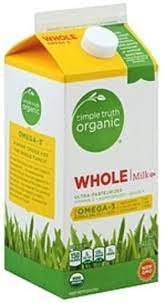 Simple Truth Organic Organic Whole Milk 0 5 Gl Nutrition Information Innit