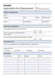 Stock repurchase, bill of sale, employment letter 10 Application For Employment Template 6 Job Application Sample Job Application Form Employment Application