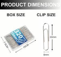 OIAOIW Paper Clip 640 Pack Paper Clips Medium 1.3 Inch (33mm) PaperClips  Silver 2 Boxes of 320 PCS Each Suitable for Office School Paperwork and  Daily ...