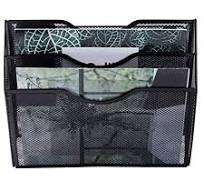 BAETEUY Wall Hanging File Holder 3 Tier Wall Mounted Paper Organizer Large  Capacity Strong Load-bearing Document Holder Storage Organizer