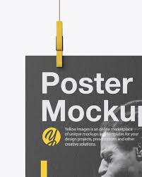 Download Textured A3 Poster Mockup In Stationery Mockups On Yellow Images Object Mockups PSD Mockup Templates