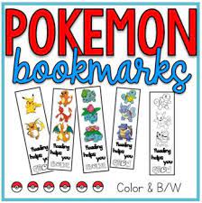 pokemon bookmarks teaching resources teachers pay teachers