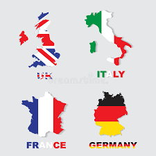 Чемпионат европы по футболу 202. Germaniya Italiya Franciya Karty Velikobritanii Krasochnye I Flagi Illyustraciya Vektora Illyustracii Naschityvayushej Ikona Korolevstvo 80082567
