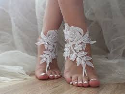 White Beach Wedding Barefoot Sandals Beach Wedding Sandals Barefoot Lace Barefoot Sandals Bare Foot Sandals
