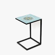 Its concrete tiles are carefully inlaid by hand, for a unique look both indoors and out. Coffee Table Mosaic Blue 36x36x56 Cm
