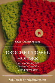 Here's a nice pattern for a classic towel topper for the kitchen. Crochet Towel Holder Dishtowel Holder Pick Your Color Kitchen Dining Bar Home Garden